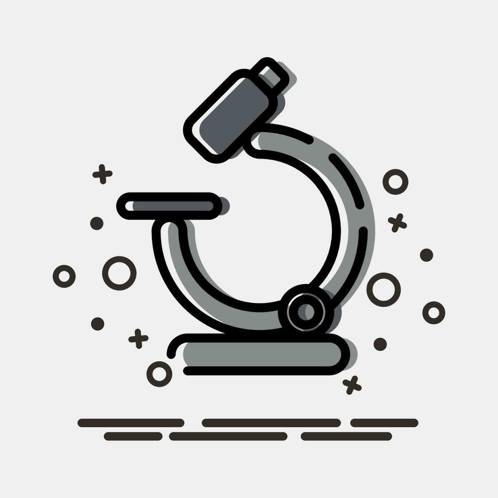 Icon microscope. School and education elements. Icons in MBE style. Good for prints, posters, logo, advertisement, infographics, etc. vector