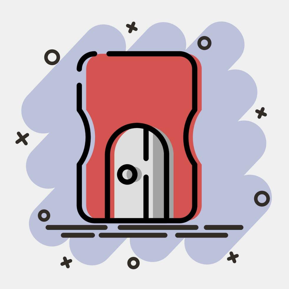 Icon sharpener. School and education elements. Icons in comic style. Good for prints, posters, logo, advertisement, infographics, etc. vector