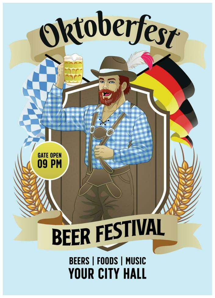 póster diseño evento de Oktoberfest vector