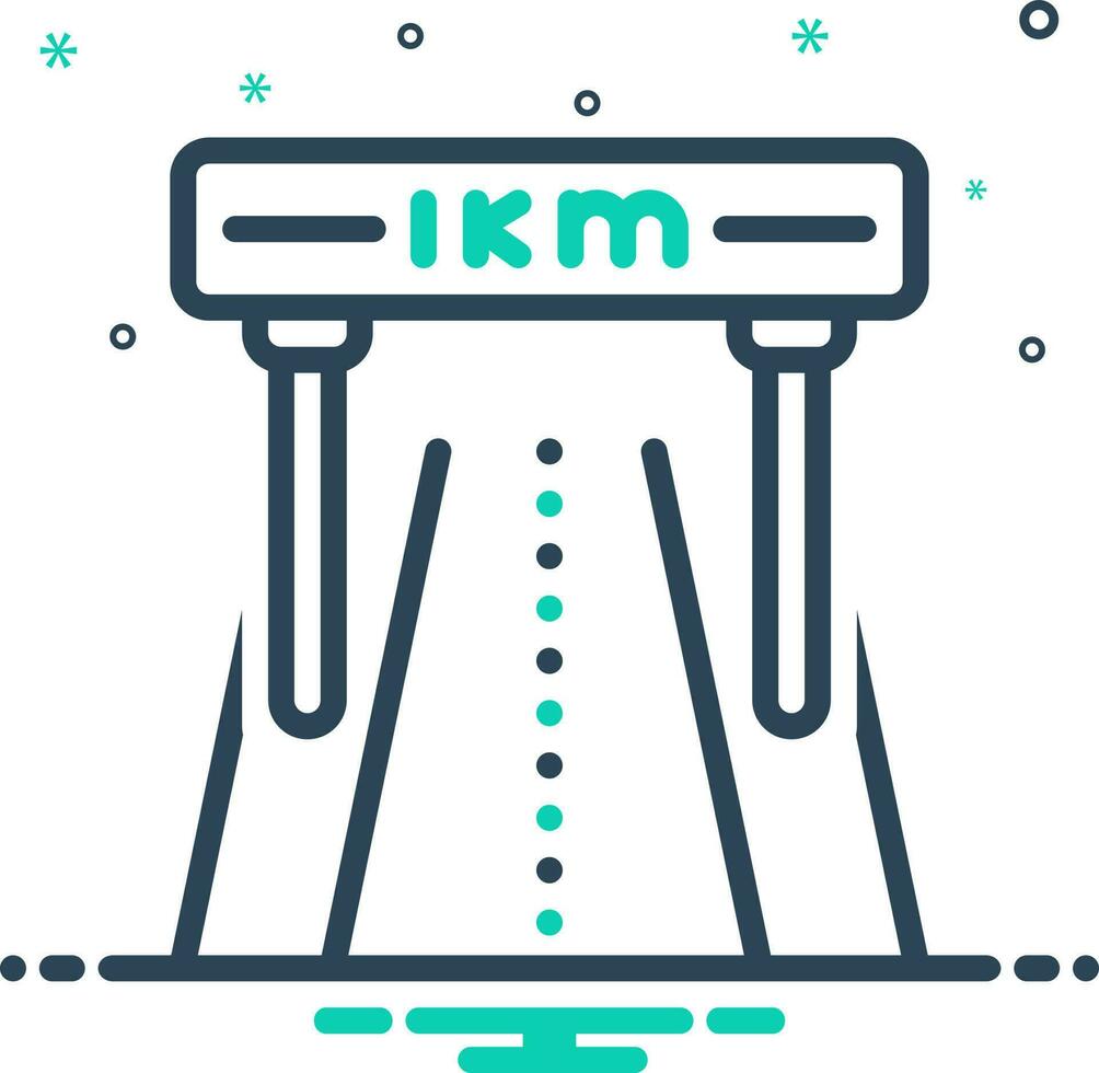 mix icon for kilometers vector