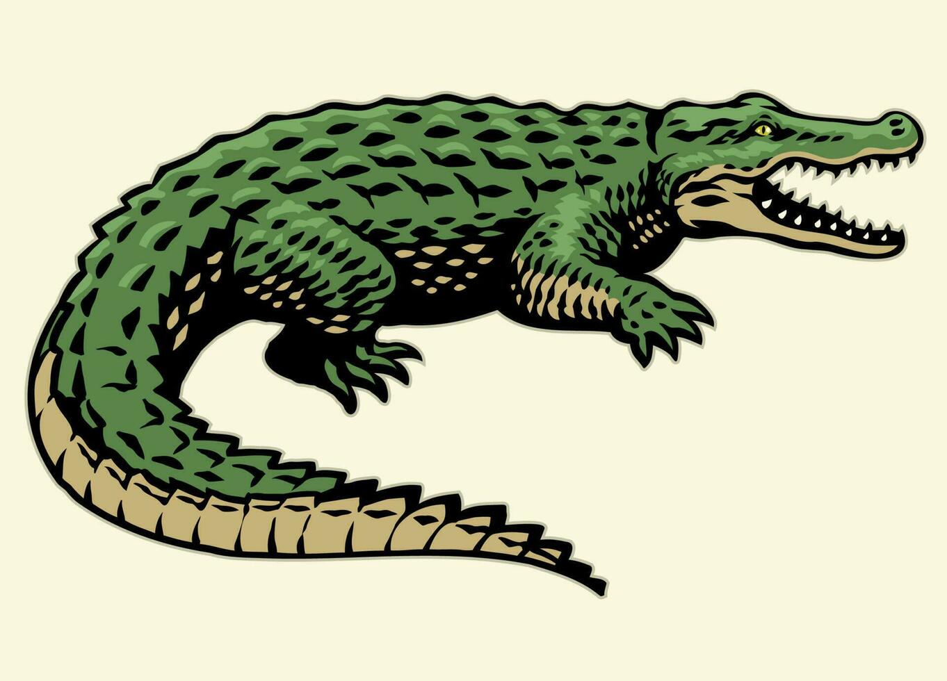Crocodile in Hand Drawn Vintage Style vector