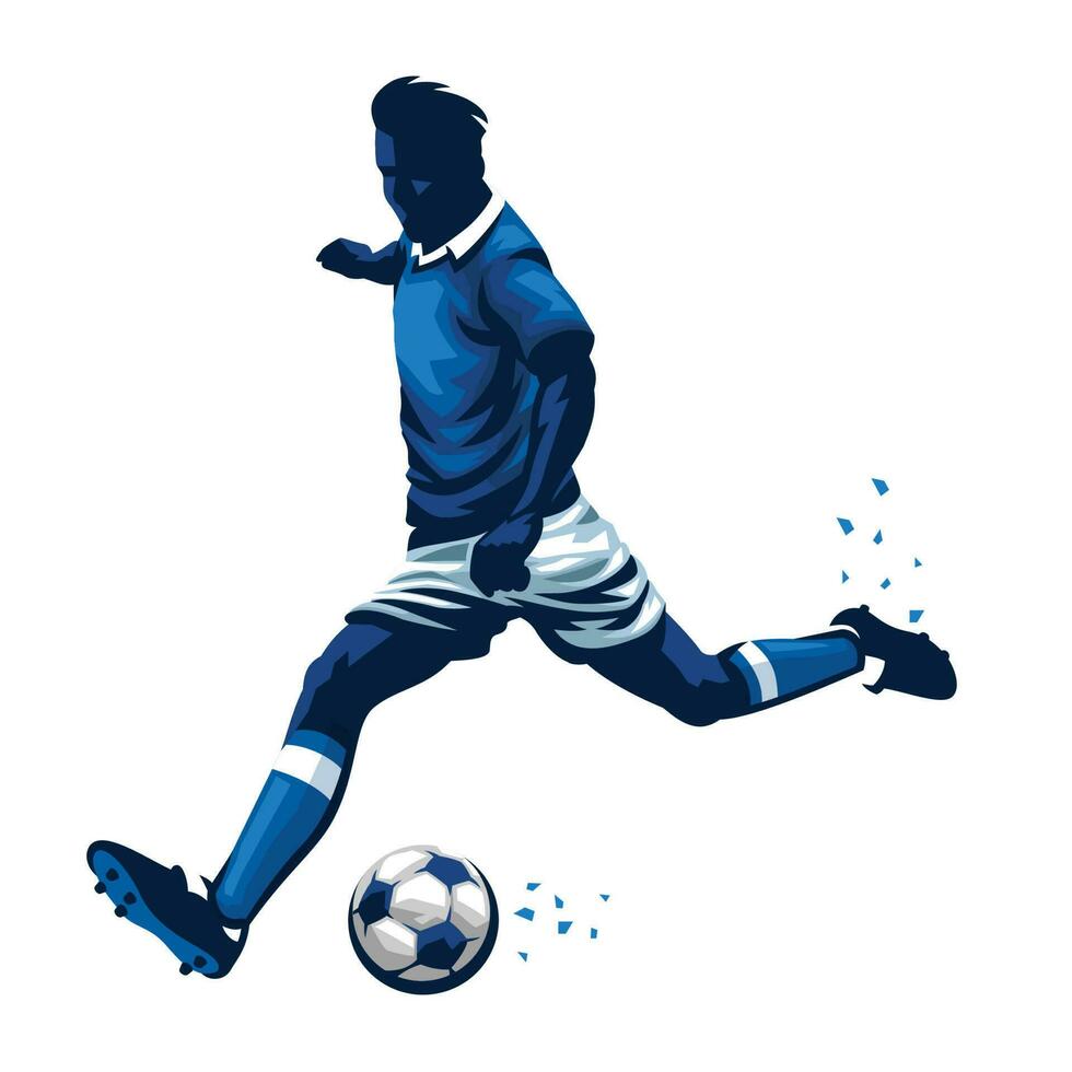 Soccer Player kicking the Ball vector