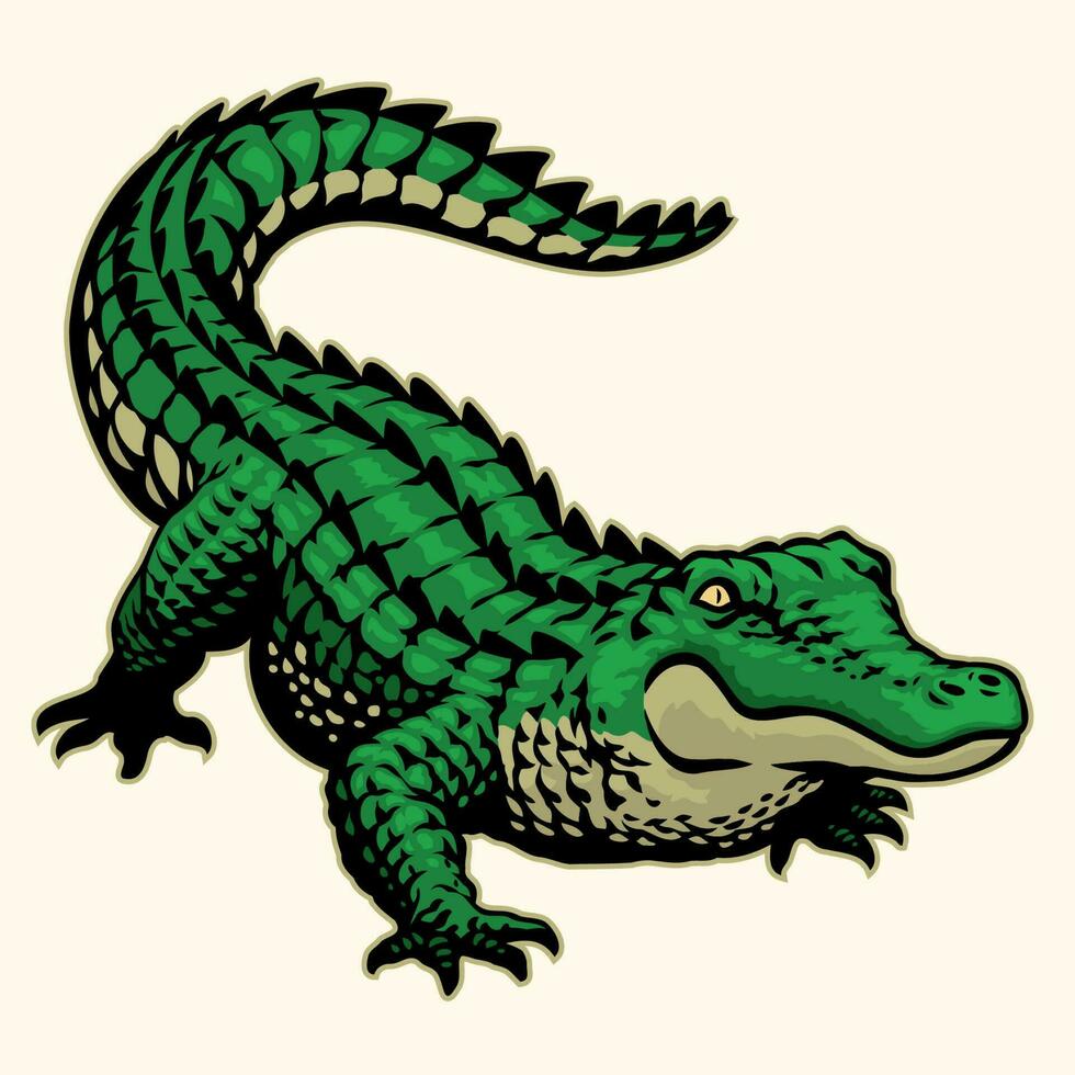 cocodrilo reptil mano dibujado estilo vector