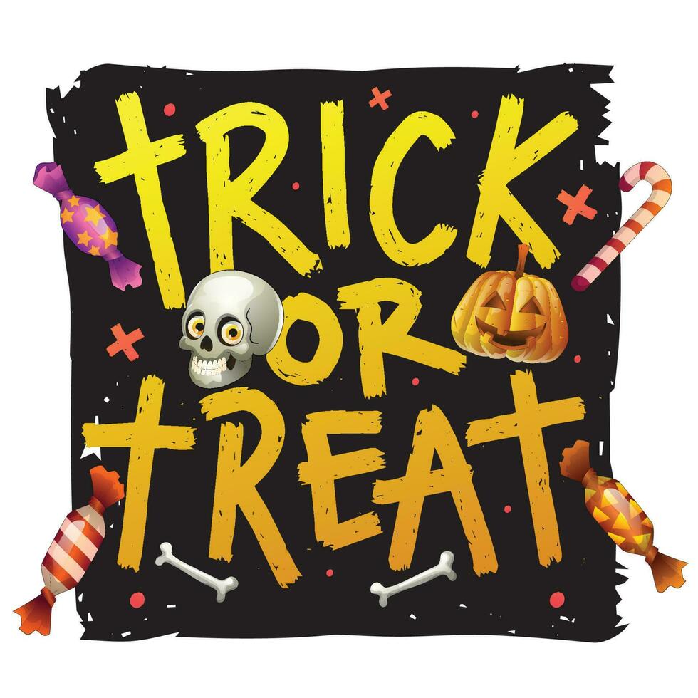 Trick or Treat Halloween Greeting Design vector