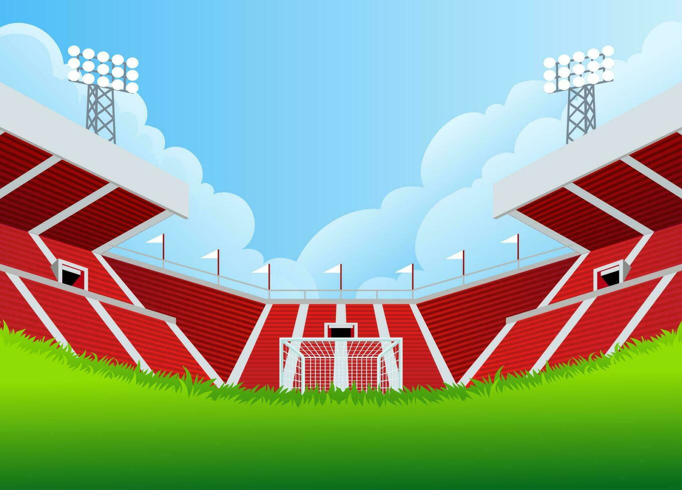 Soccer stadium home visitor red chair vector