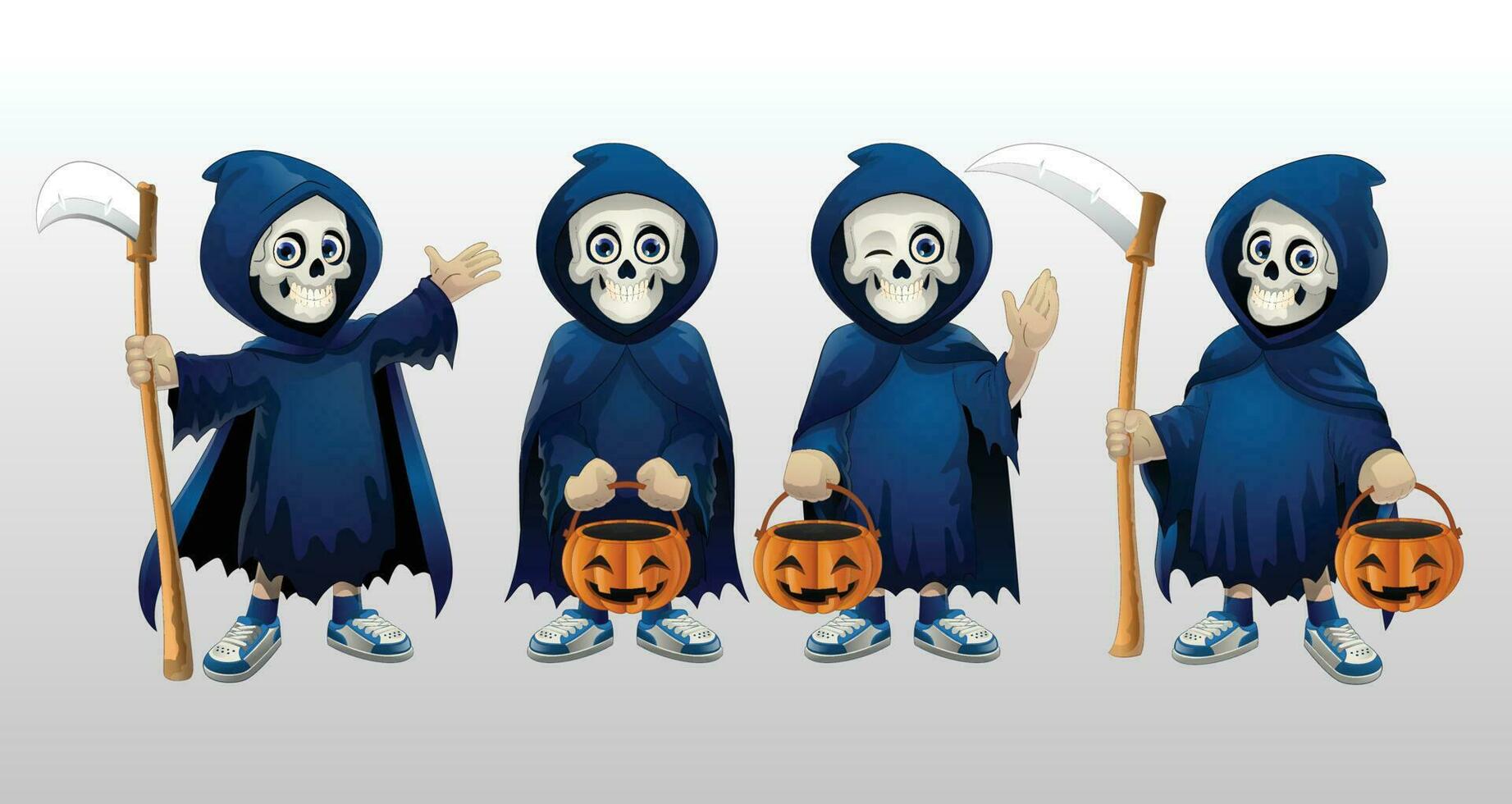 Halloween Cartoon Costume of Grim Reaper vector