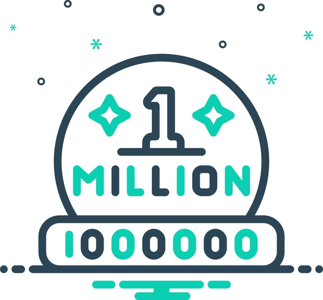 mix icon for million vector