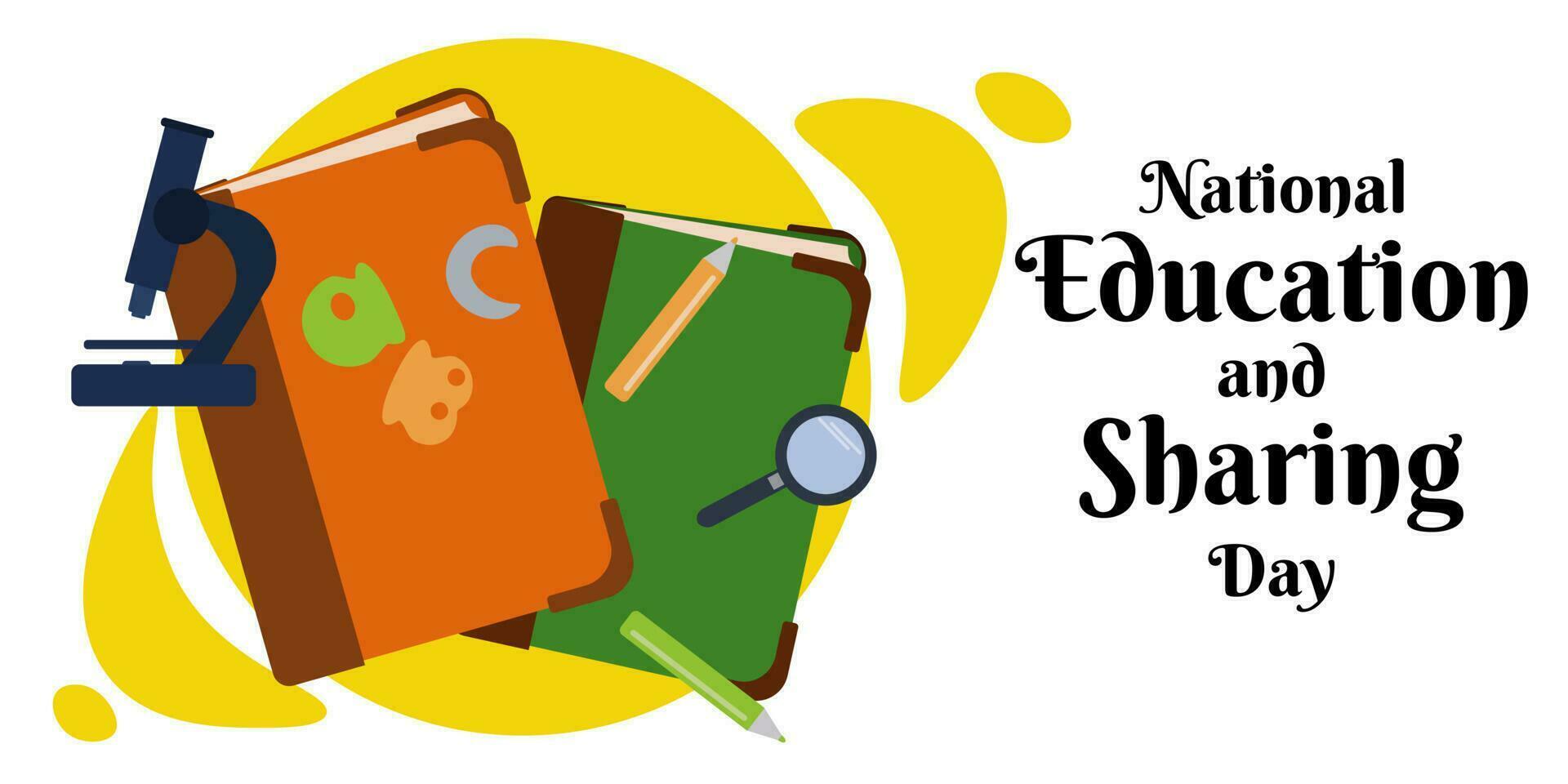 National Education and Sharing Day, Knowledge availability horizontal banner vector