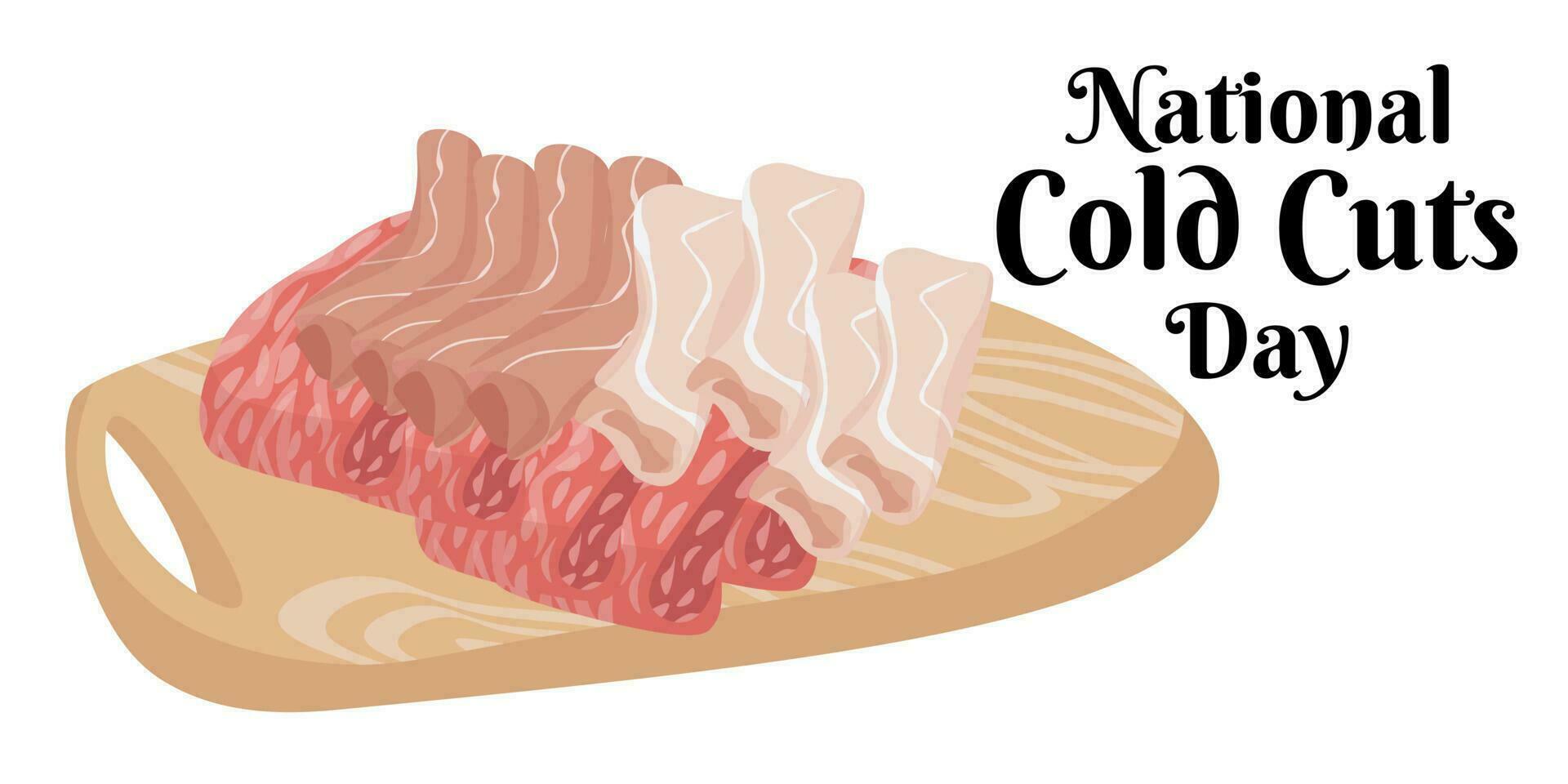 National Cold Cuts Day, idea for a horizontal design for an event or menu design vector