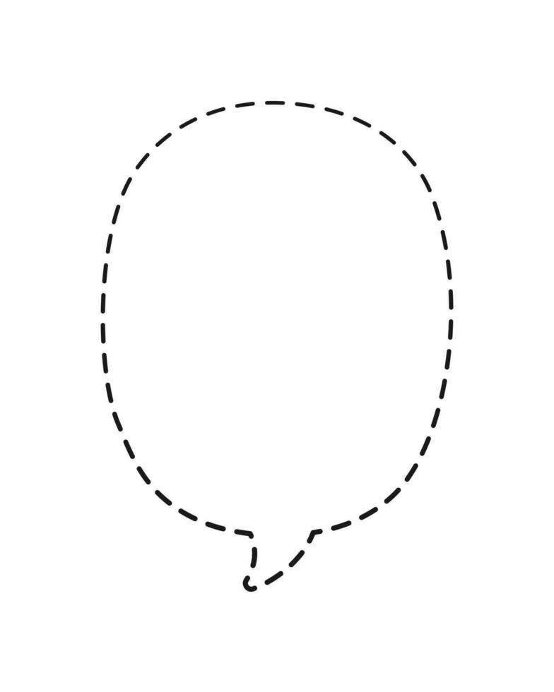 Geometric comic speech bubble balloon made of dotted dashed line doodle vector illustration