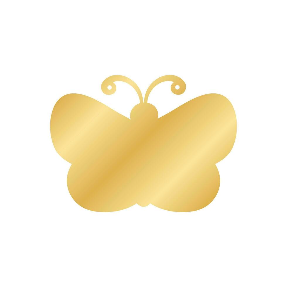 Gold Butterfly Logo. Abstract golden butterfly silhouette icon vector illustration.