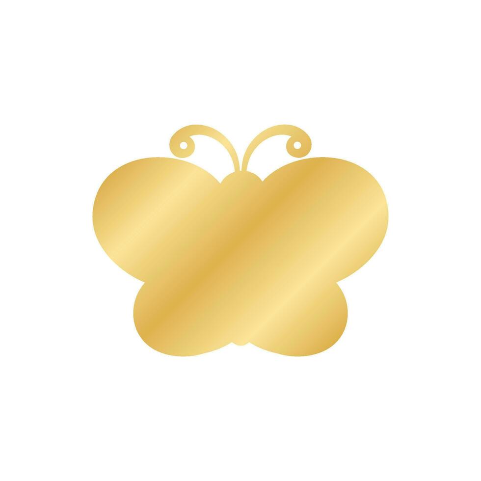 Gold Butterfly Logo. Abstract golden butterfly silhouette icon vector illustration.