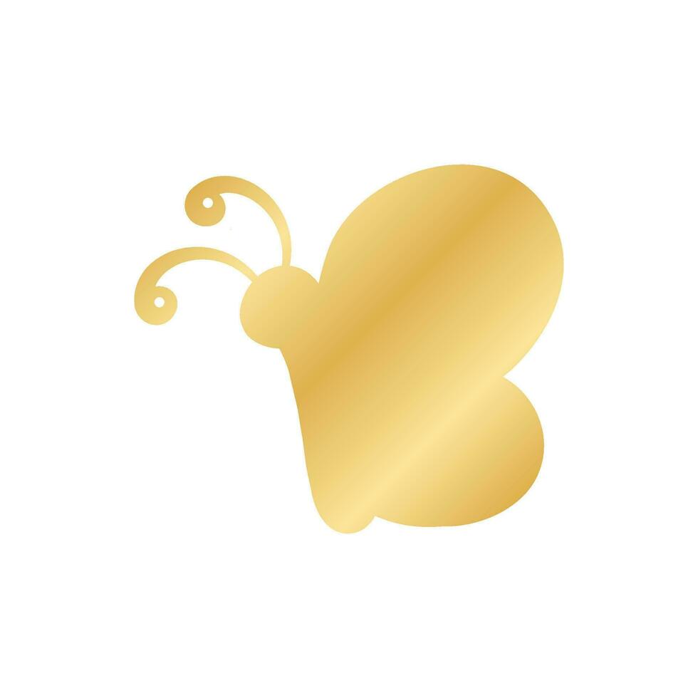 Gold Butterfly Logo. Abstract golden butterfly silhouette icon vector illustration.