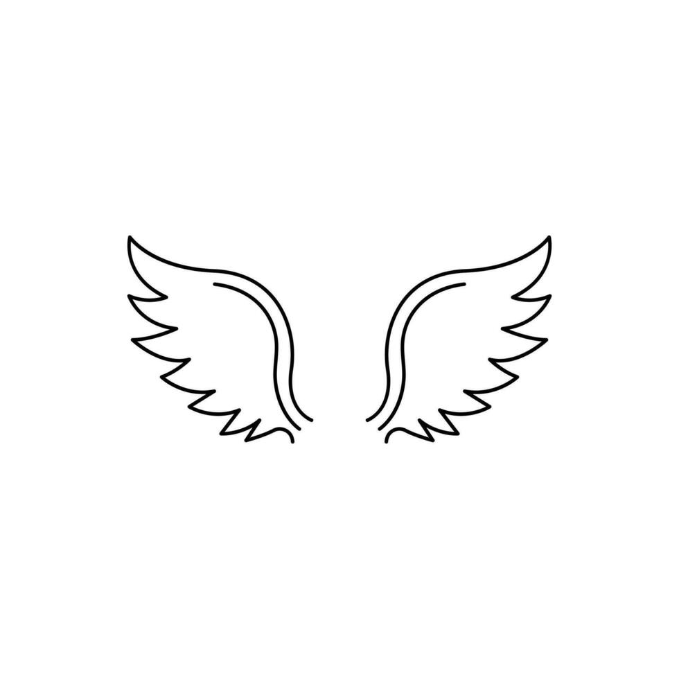 Angel wings icon vector. fly illustration sign collection. pilot symbol ...