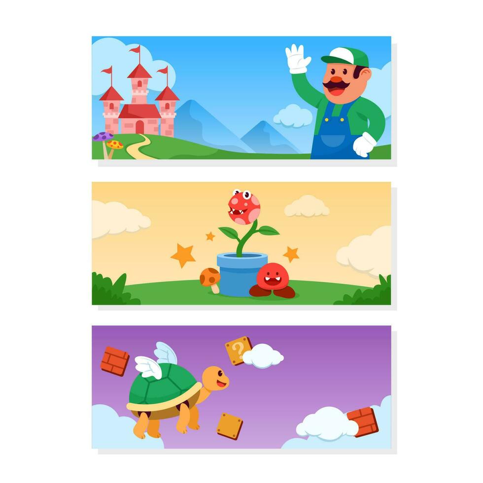 Plumber Man Exploring Mushroom World vector