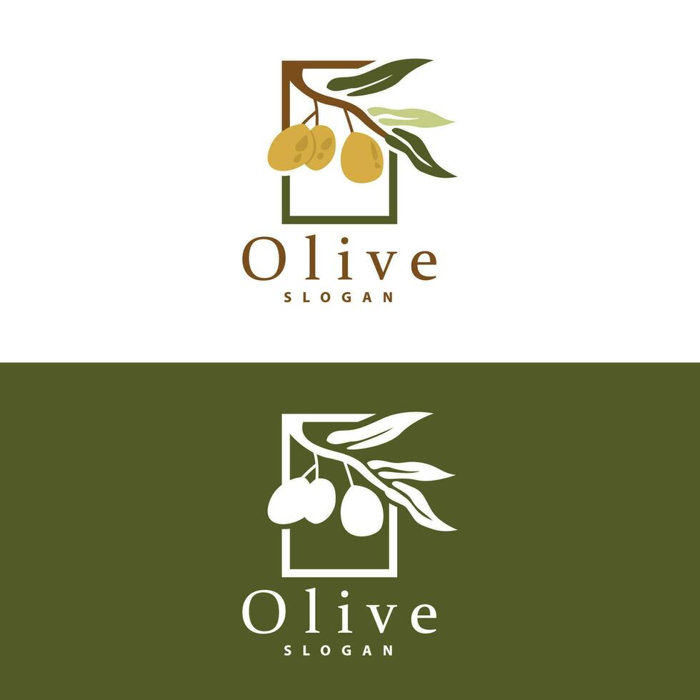 aceituna petróleo logo, aceituna hoja planta herbario jardín vector, sencillo elegante lujoso icono diseño modelo ilustración vector