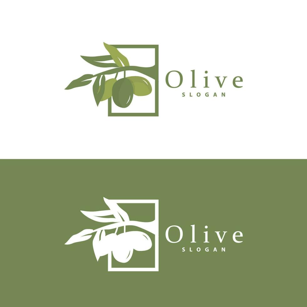 Olive Oil Logo, Olive Leaf Plant Herbal Garden Vector, Simple Elegant Luxurious Icon Design Template illustration vector