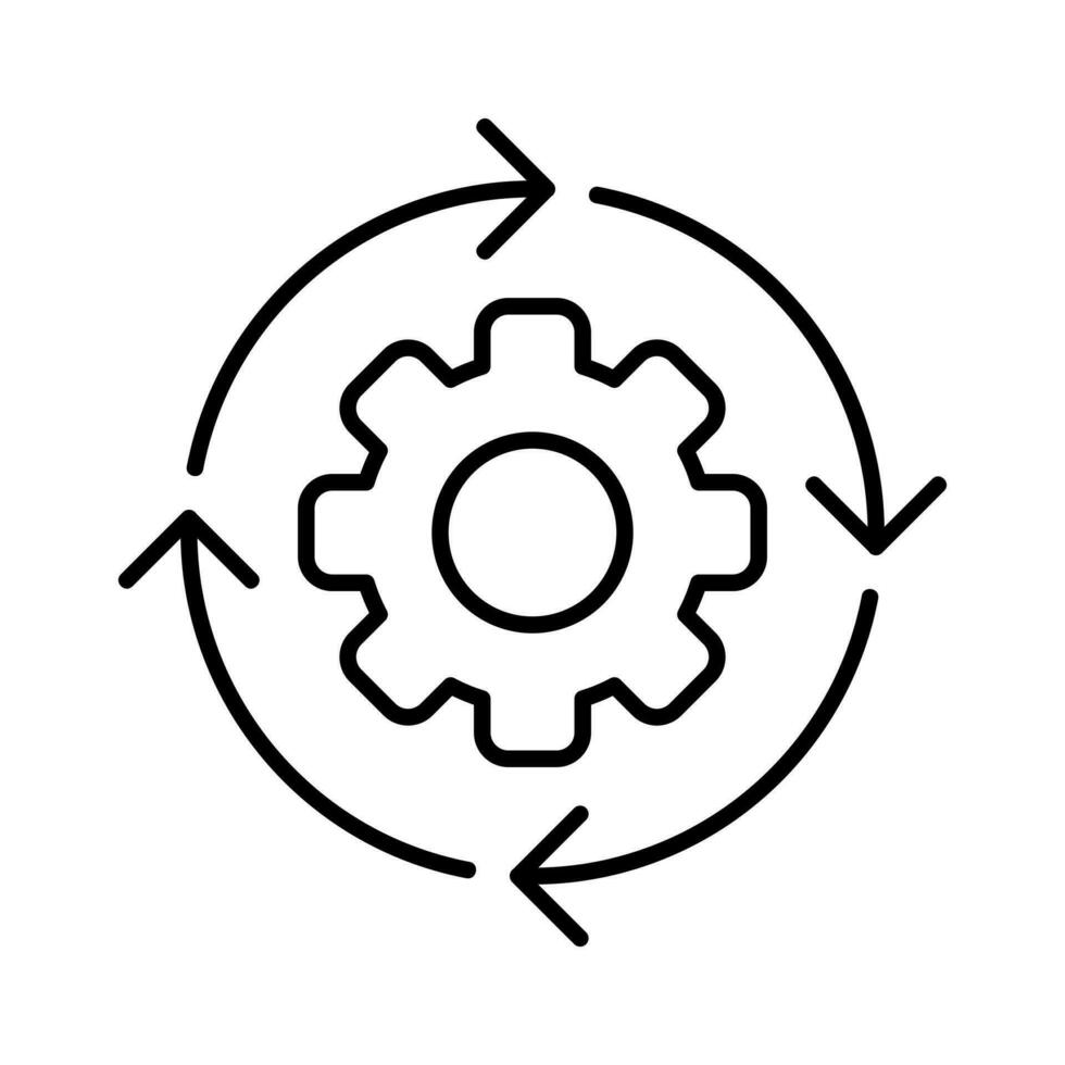 system restart automation outline icon vector illustration