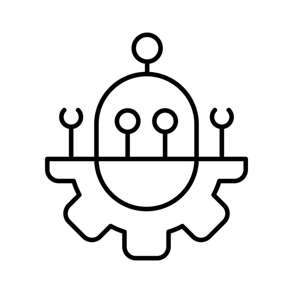 robot automation system outline icon vector illustration