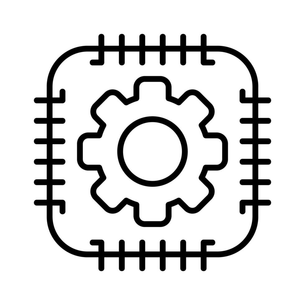 system core automation outline icon vector illustration