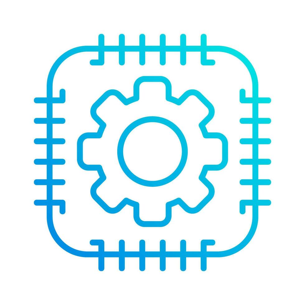 chipset system automation gradient outline icon vector illustration