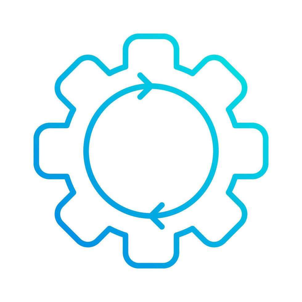 reload system automation gradient outline icon vector illustration