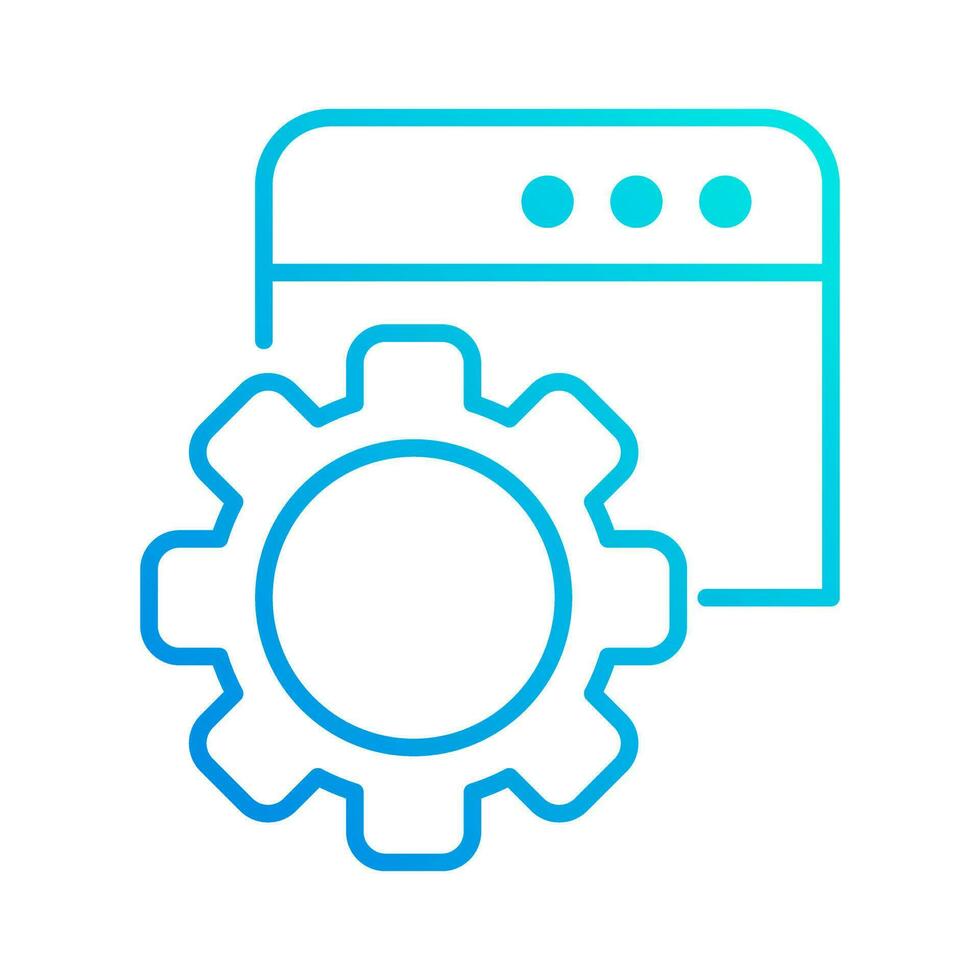 web page system automation gradient outline icon vector illustration