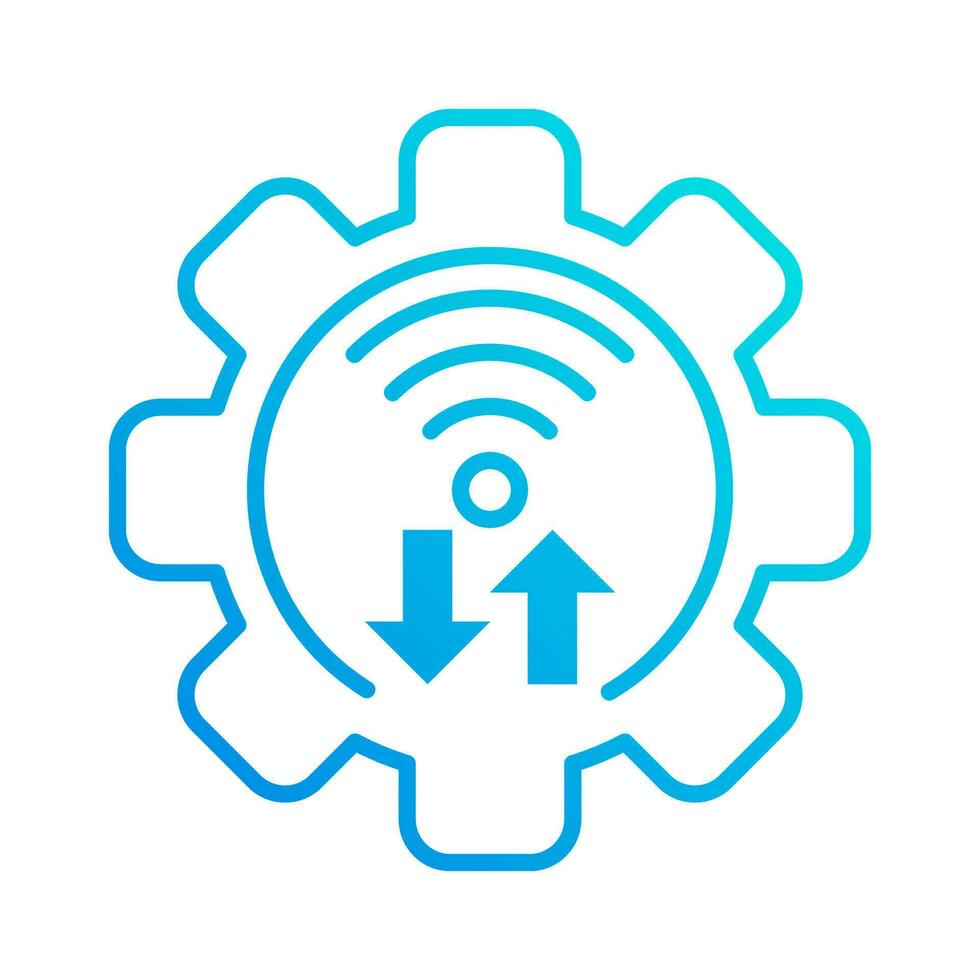 internet connection automation gradient outline icon vector illustration