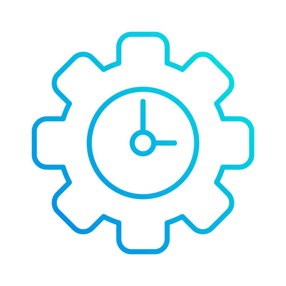 setting clock time automation gradient outline icon vector illustration