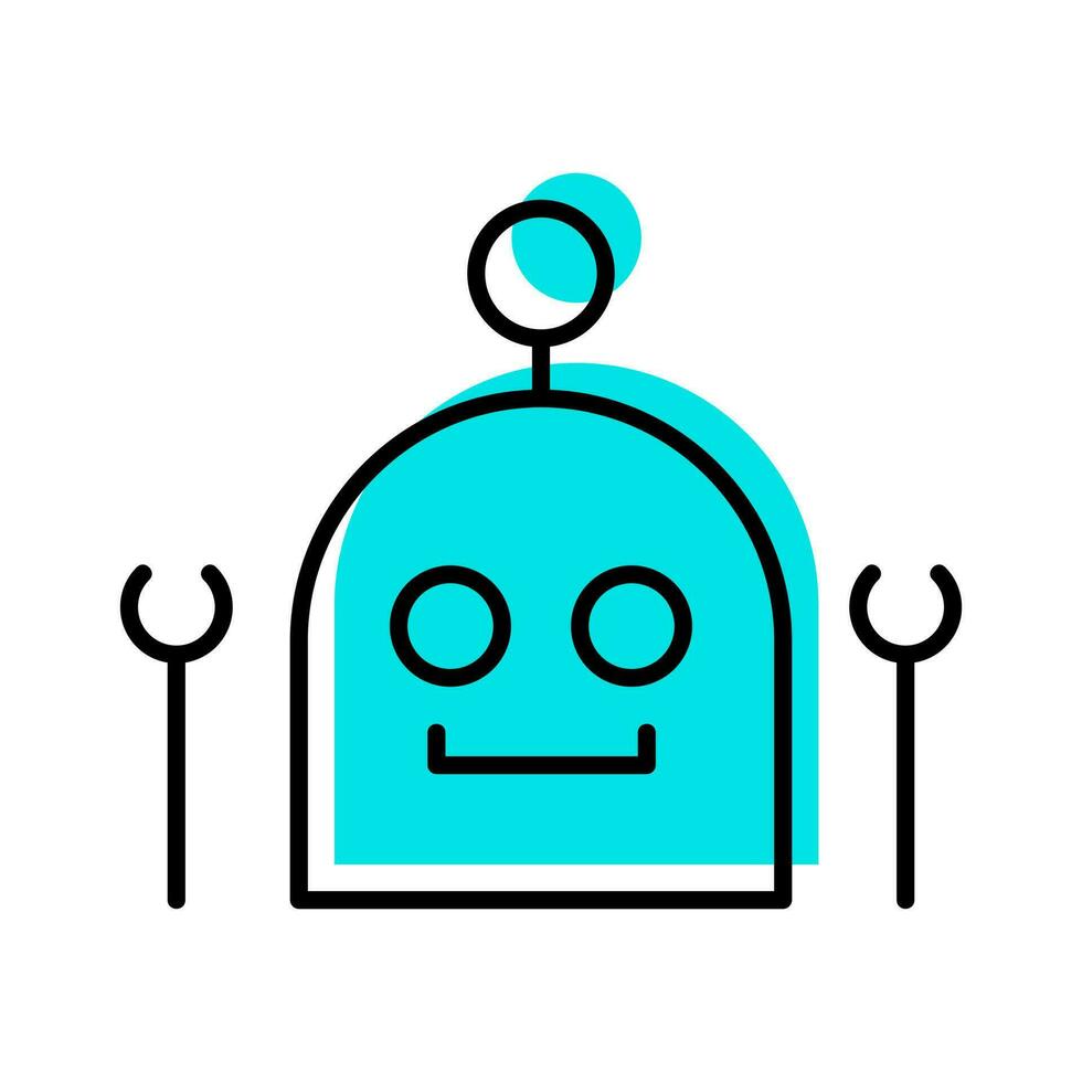 artificial bot helper system outline icon vector illustration