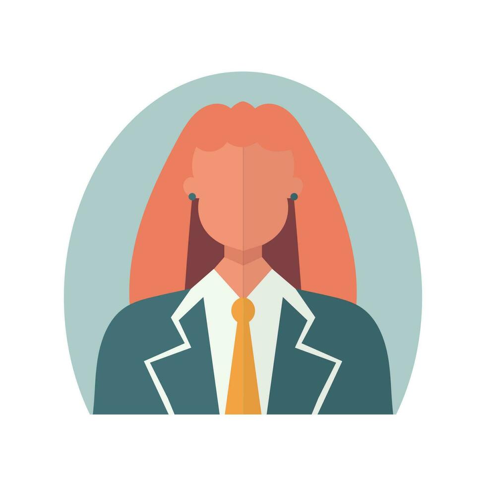 Female face avatar illustration. Vector on white. Flat design in trendy colors