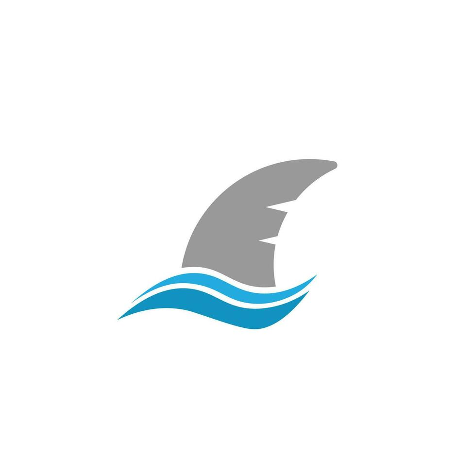 fin logo shark emblem wave vector