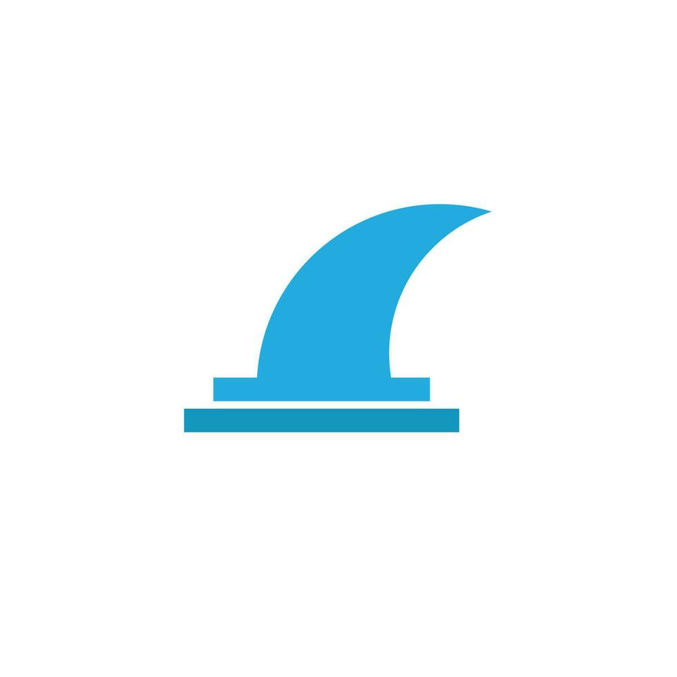 fin logo shark emblem wave vector