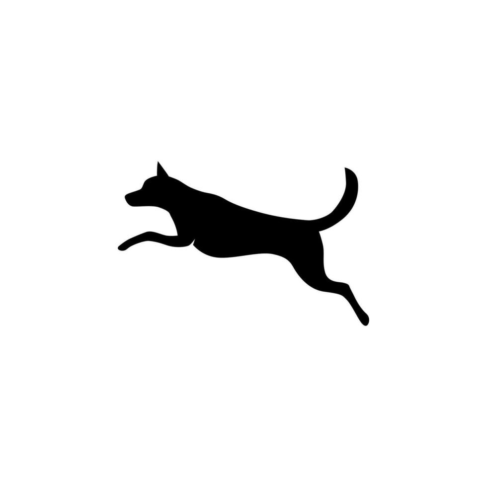 saltar perro vector logo