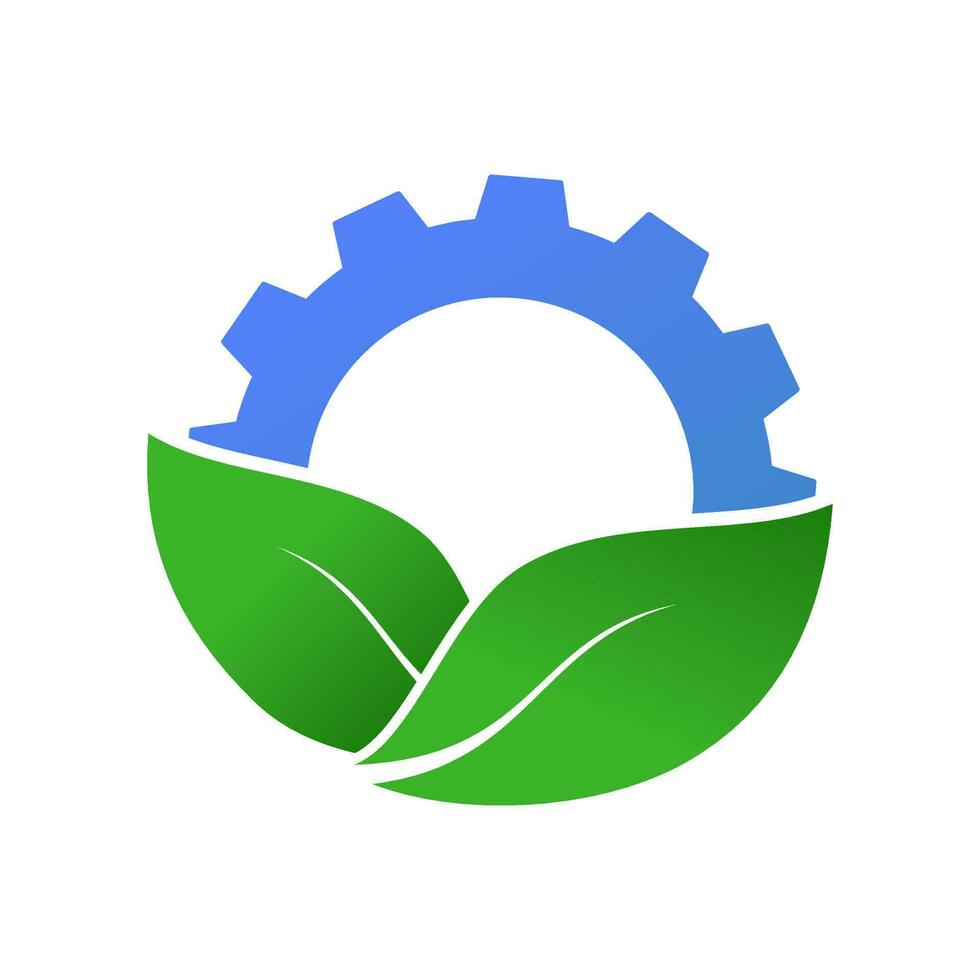 nature leaf gear logo vector