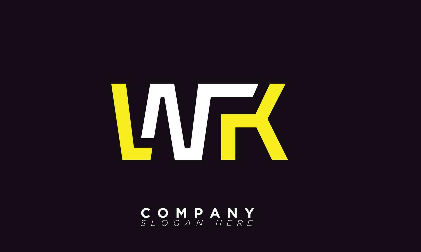 wk alfabeto letras iniciales monograma logo kw, w y k vector