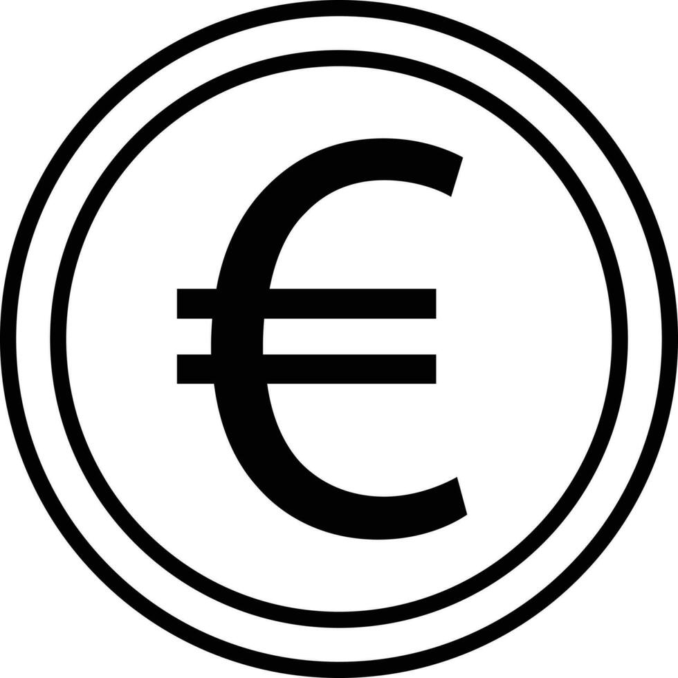 euro circle icon . euro outline icon vector in trendy style