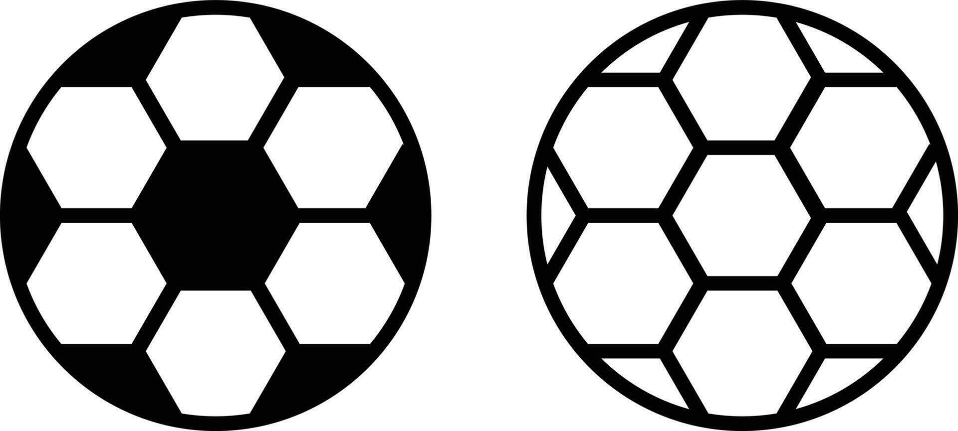 football icon set in two styles . soccer ball icon vector