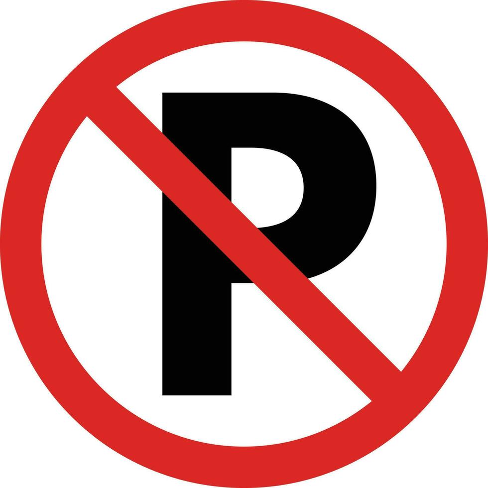 no parking sign . traffic parking ban sign vector illustration.
