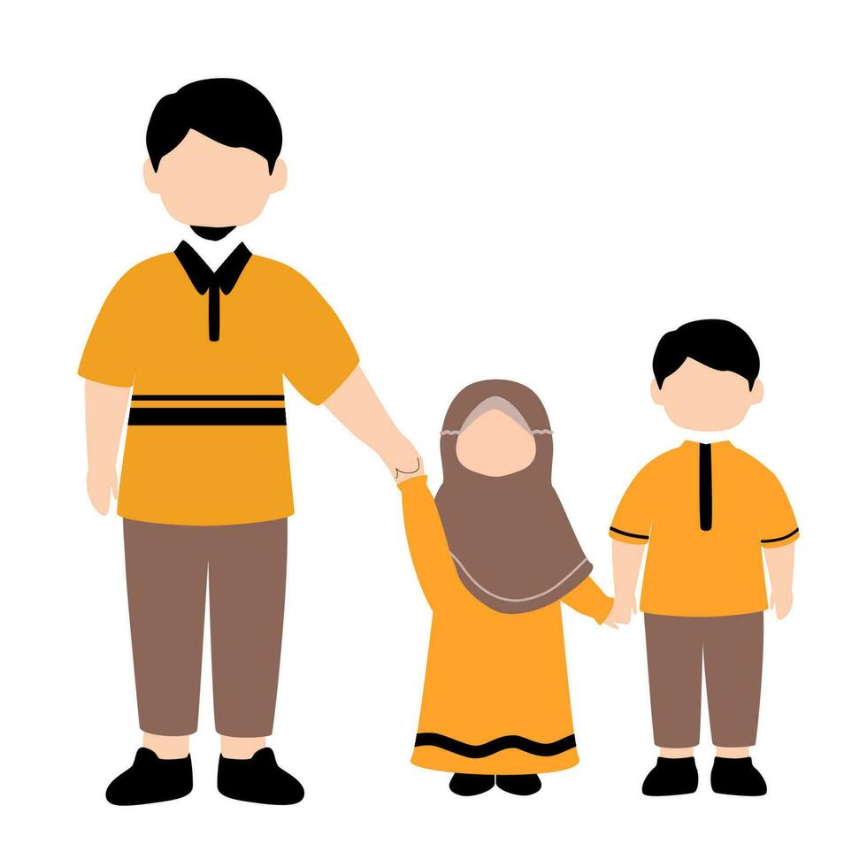 Muslim family illustration vector