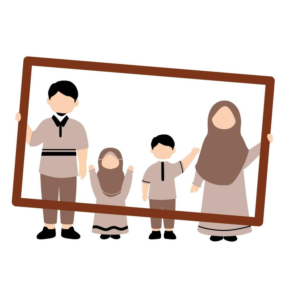 Muslim family illustration vector