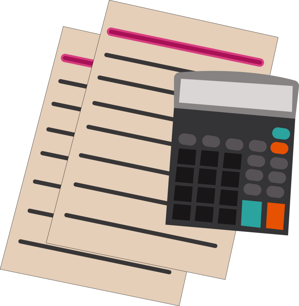 document and calculator icon. business icon png