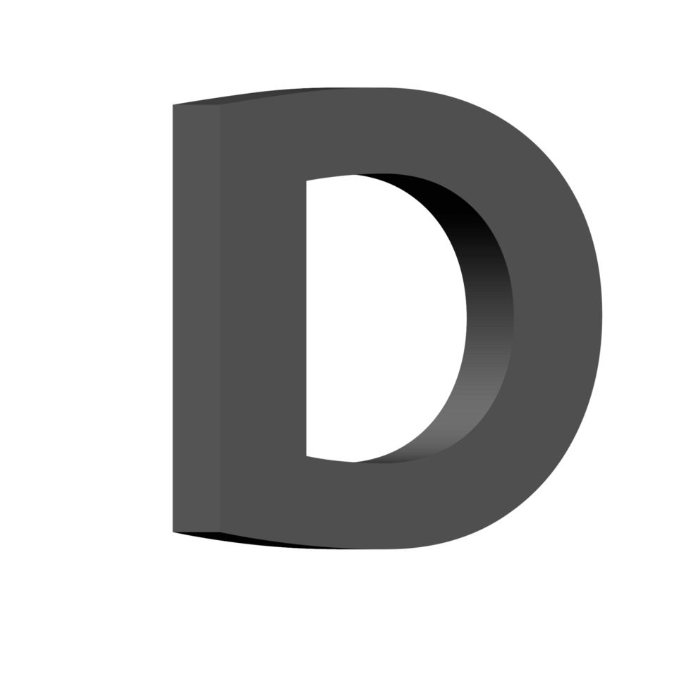 3d alphabet PNG in transparent background