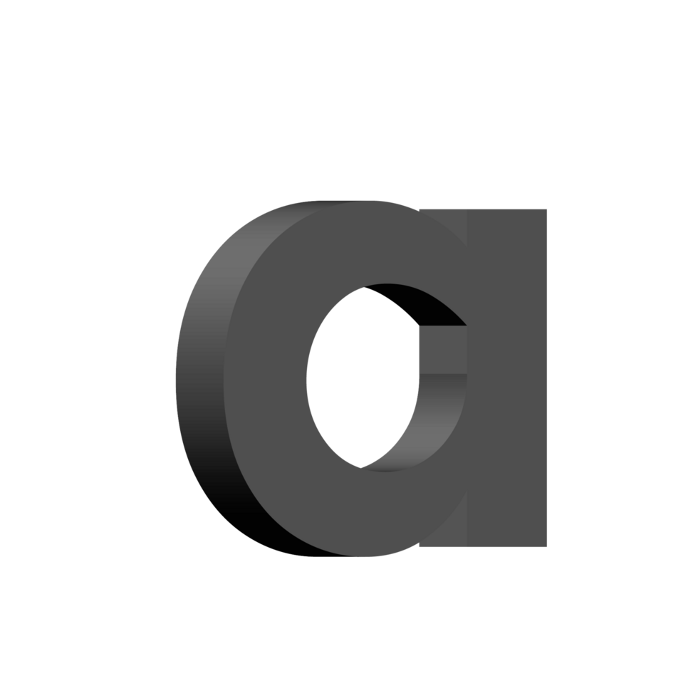 3d alphabet PNG in transparent background