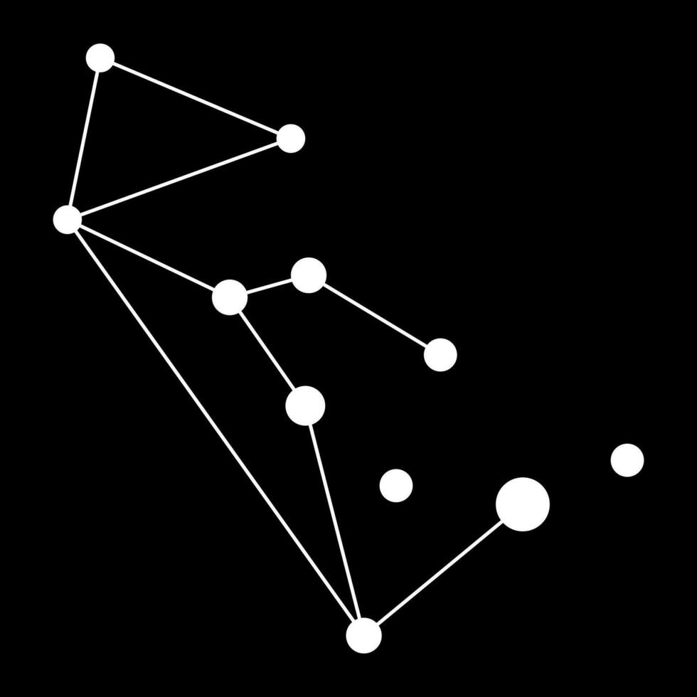 Lupus constellation map. Vector illustration.