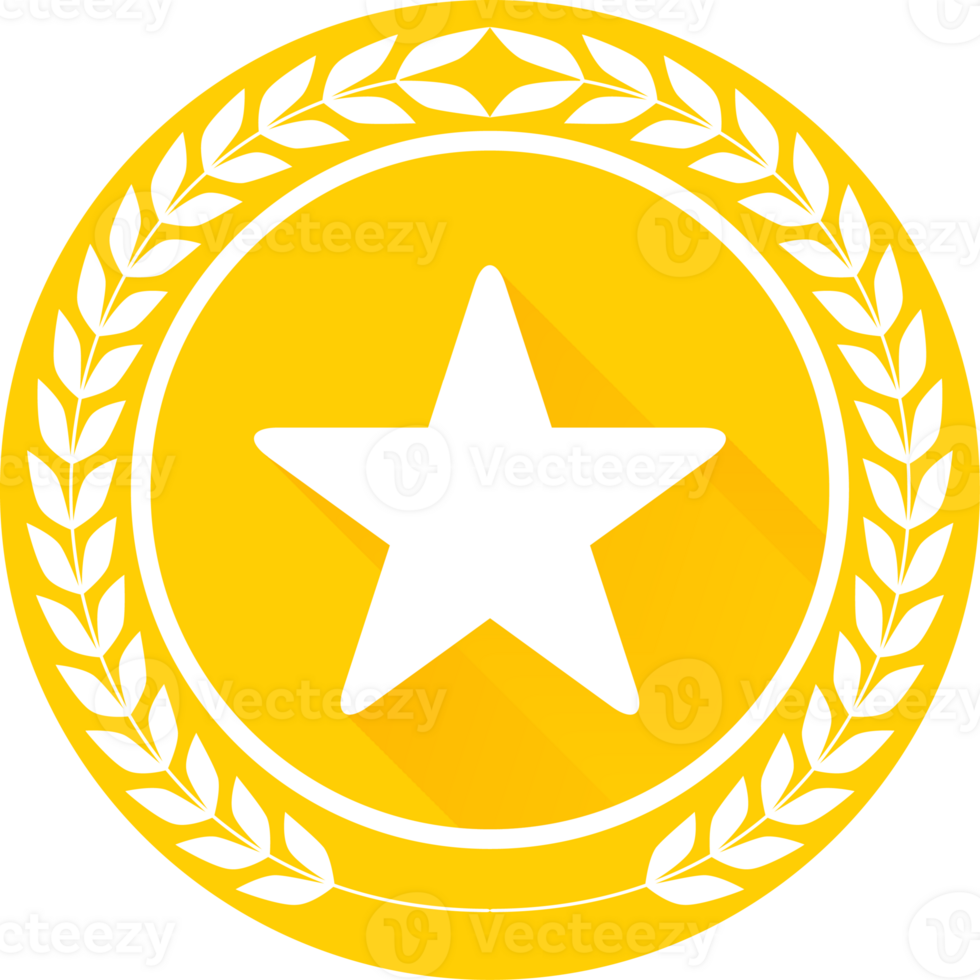 Transparent golden medal trophy for victory win at contest as an award and prize for achievement png