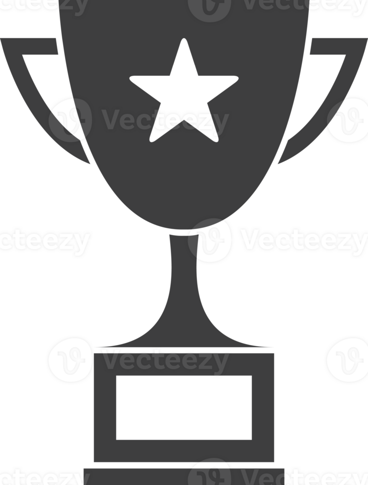 Transparent trophy cup for success and achievements for winning victory at a contest or competition. png