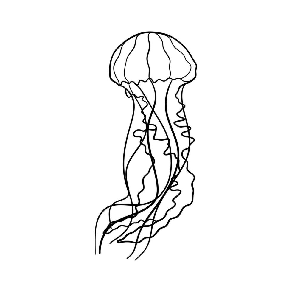 mano dibujo Medusa. verano vector ilustración.