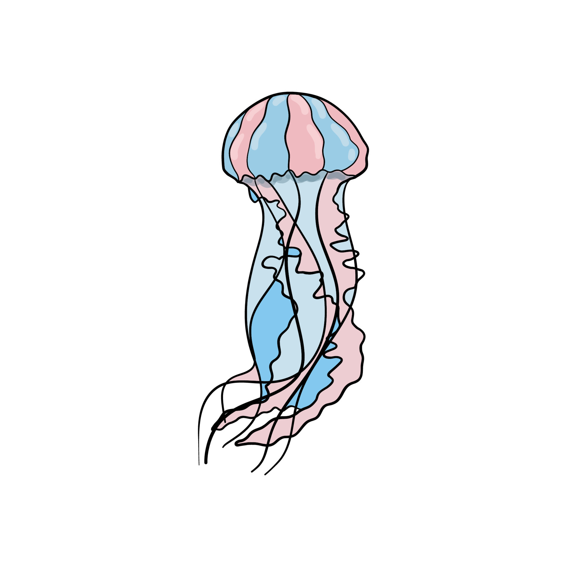 Hand drawing jellyfish. Summer vector illustration. 23234919 Vector Art