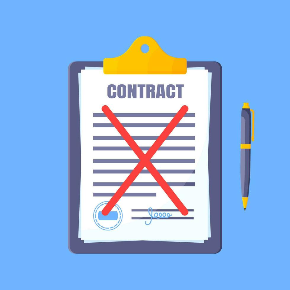 Contract cancellation business concept. vector